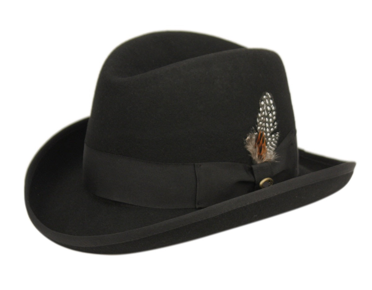 Men Homburg Hat MSD-31 Black - Church Suits For Less