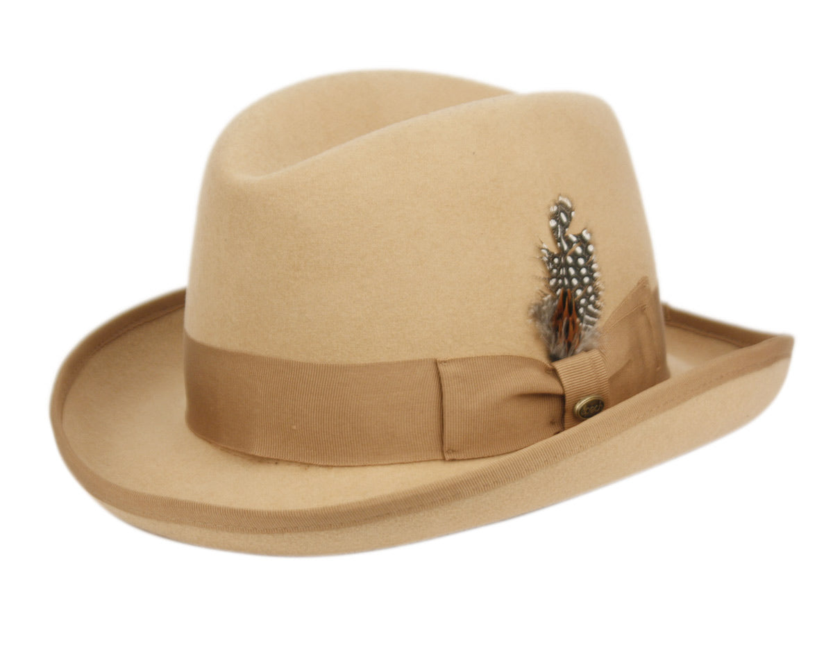 Men Homburg Hat MSD-31 Khaki - Church Suits For Less