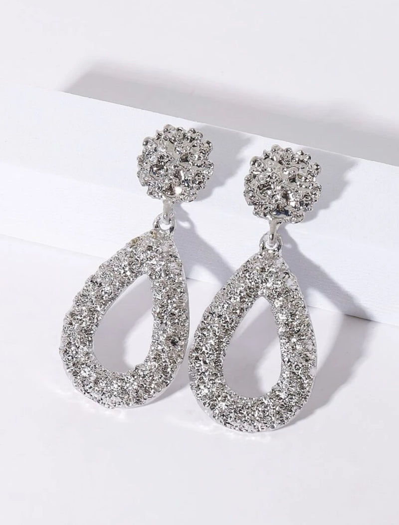 Women Earring Set BDF-6336 Silver - Church Suits For Less