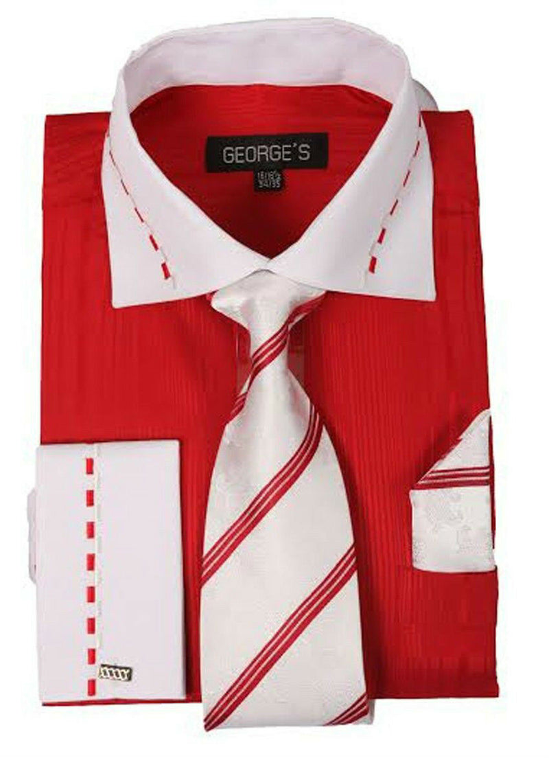 Milano Moda Dress Shirt AH621-Red - Church Suits For Less