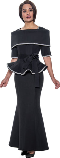 Stellar Looks Skirt Suit 1692C-Black - Church Suits For Less