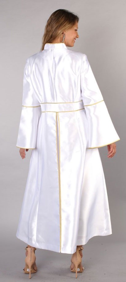 Tally Taylor Church Robe 4731C-White/Gold - Church Suits For Less