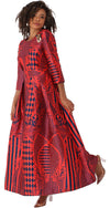 Tally Taylor Church Dress 4497-Fire Red/Navy - Church Suits For Less