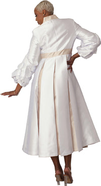 Tally Taylor Church Robe 4730-White/Gold - Church Suits For Less