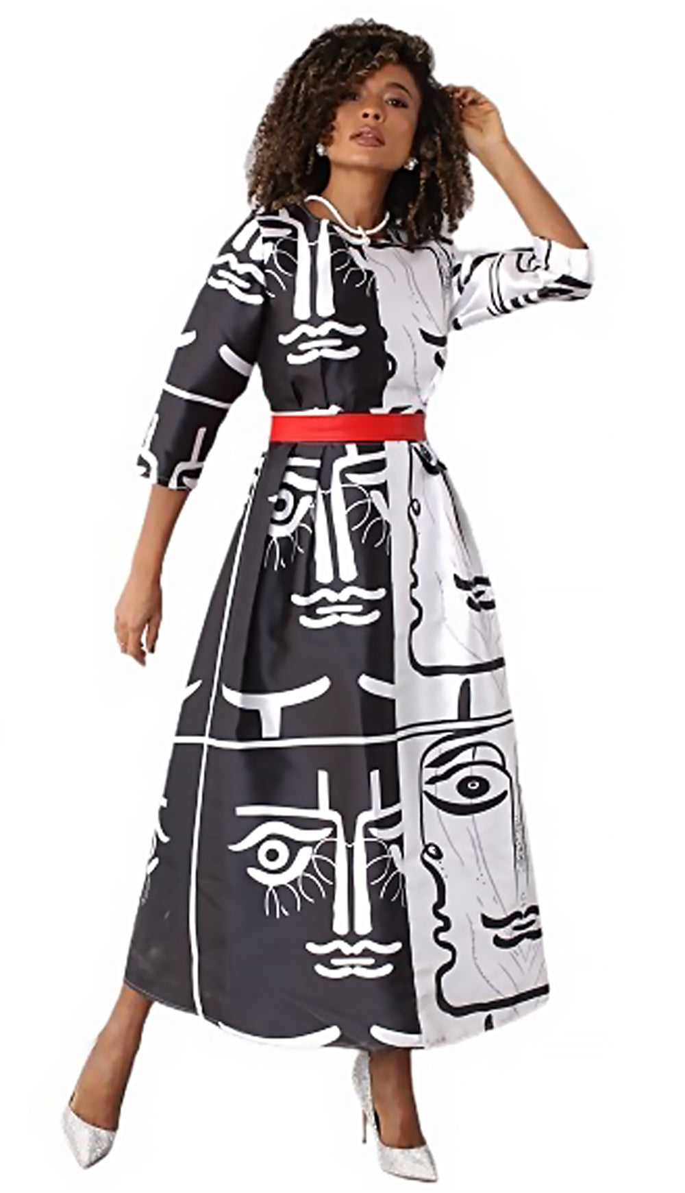 Tally Taylor Church Dress 4497-Black Swirl - Church Suits For Less