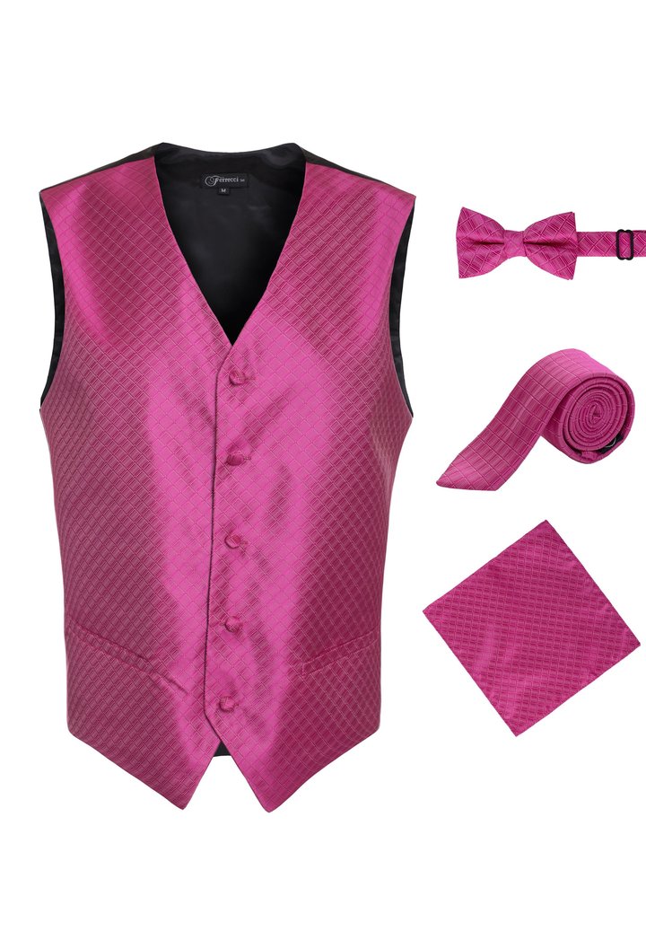 Men Vest-300-6-Fuchsia - Church Suits For Less