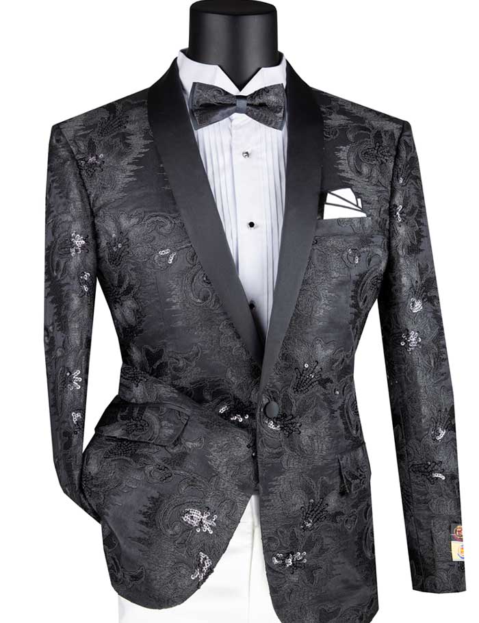 Vinci Sport Coat BSF-13-Black - Church Suits For Less