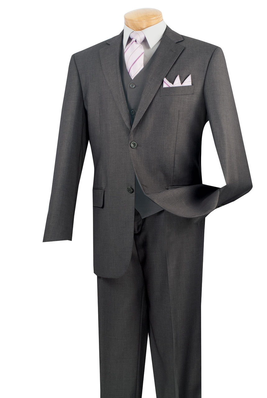 Vinci Suit V2TR-Heather Gray - Church Suits For Less