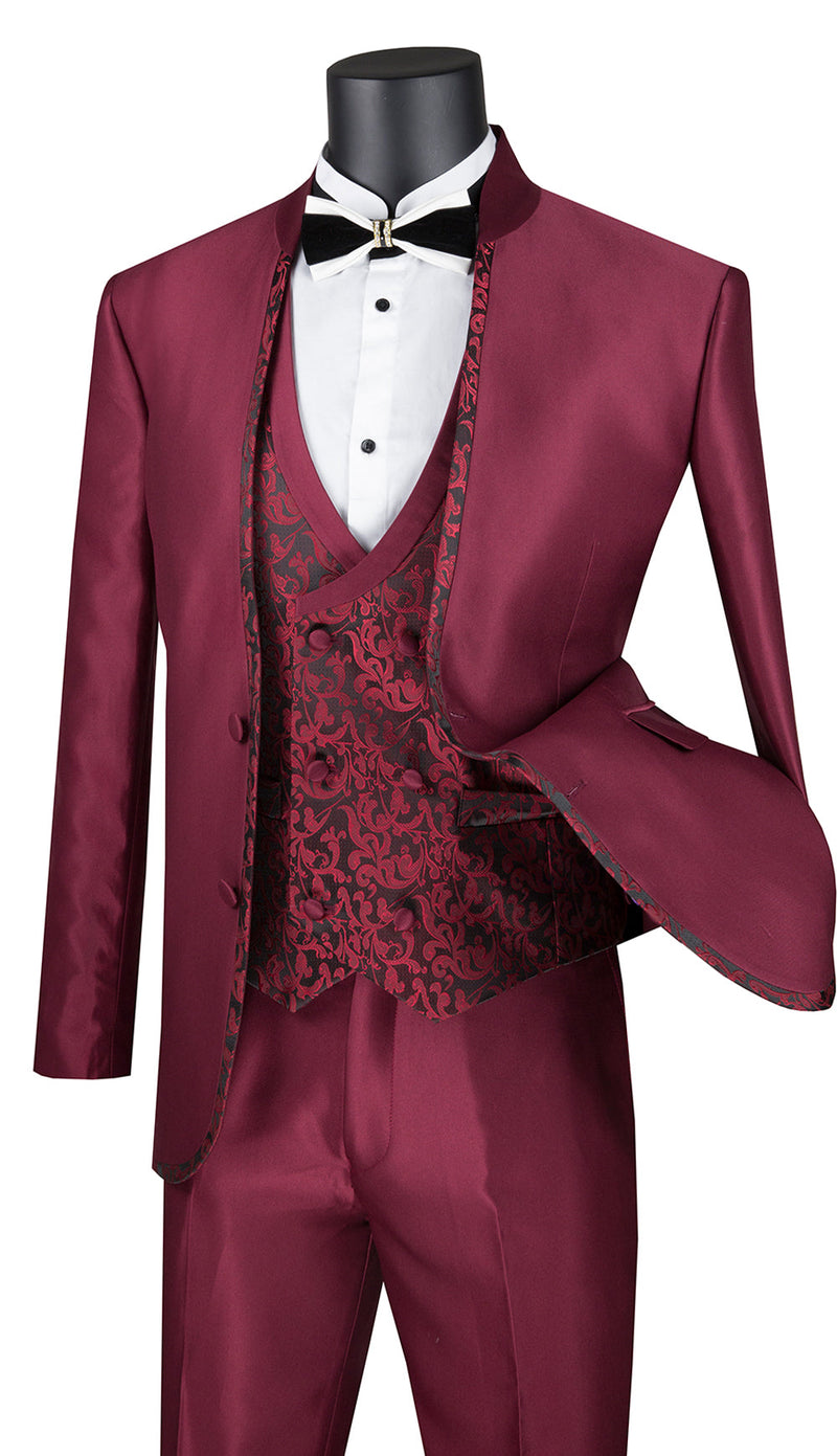 Vinci Suit SV2HT-2C-Burgundy - Church Suits For Less