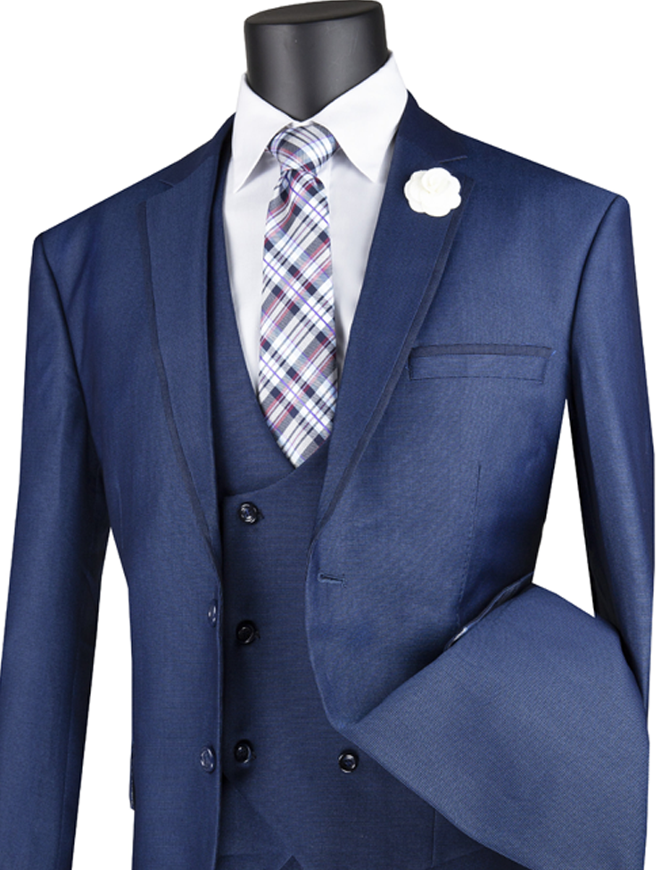 Vinci Men Suit MV2B-1-Navy - Church Suits For Less