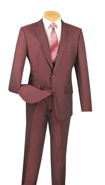 Vinci Men Suit S2RK-7-Burgundy | Church suits for less