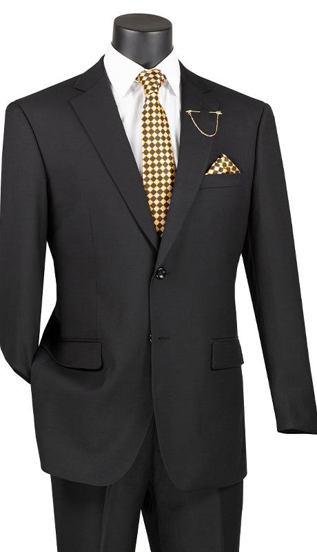 Vinci Men Suit F-2C900-Black - Church Suits For Less