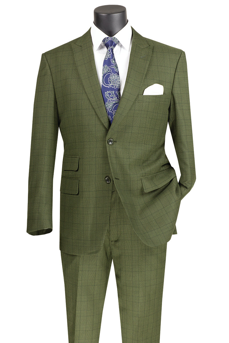 Vinci Men Suit MRW-1-Olive - Church Suits For Less