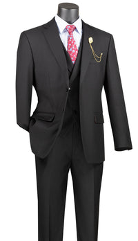 Vinci Suit MV2TR-Black - Church Suits For Less