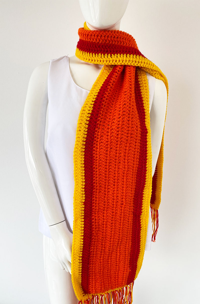 Women Fashion Scarf 011-Orange Multi - Church Suits For Less