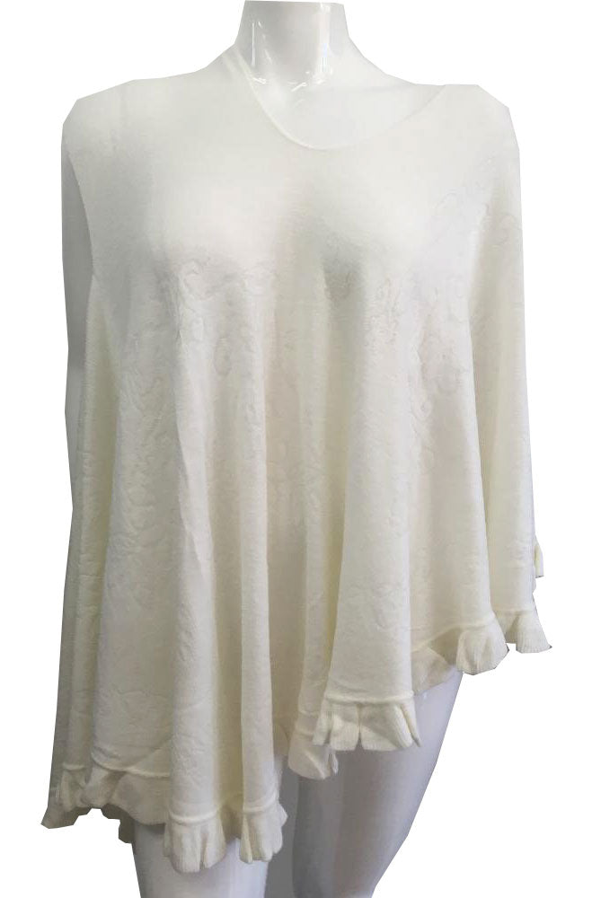 Women Fashion Poncho 05-Ivory - Church Suits For Less