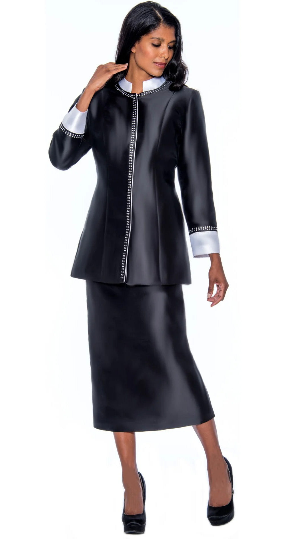 Devine Usher Set RR9142-Black/White - Church Suits For Less