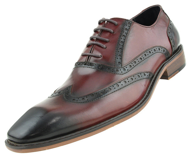 Men's Dress Shoes-AG265C Burgundy - Church Suits For Less