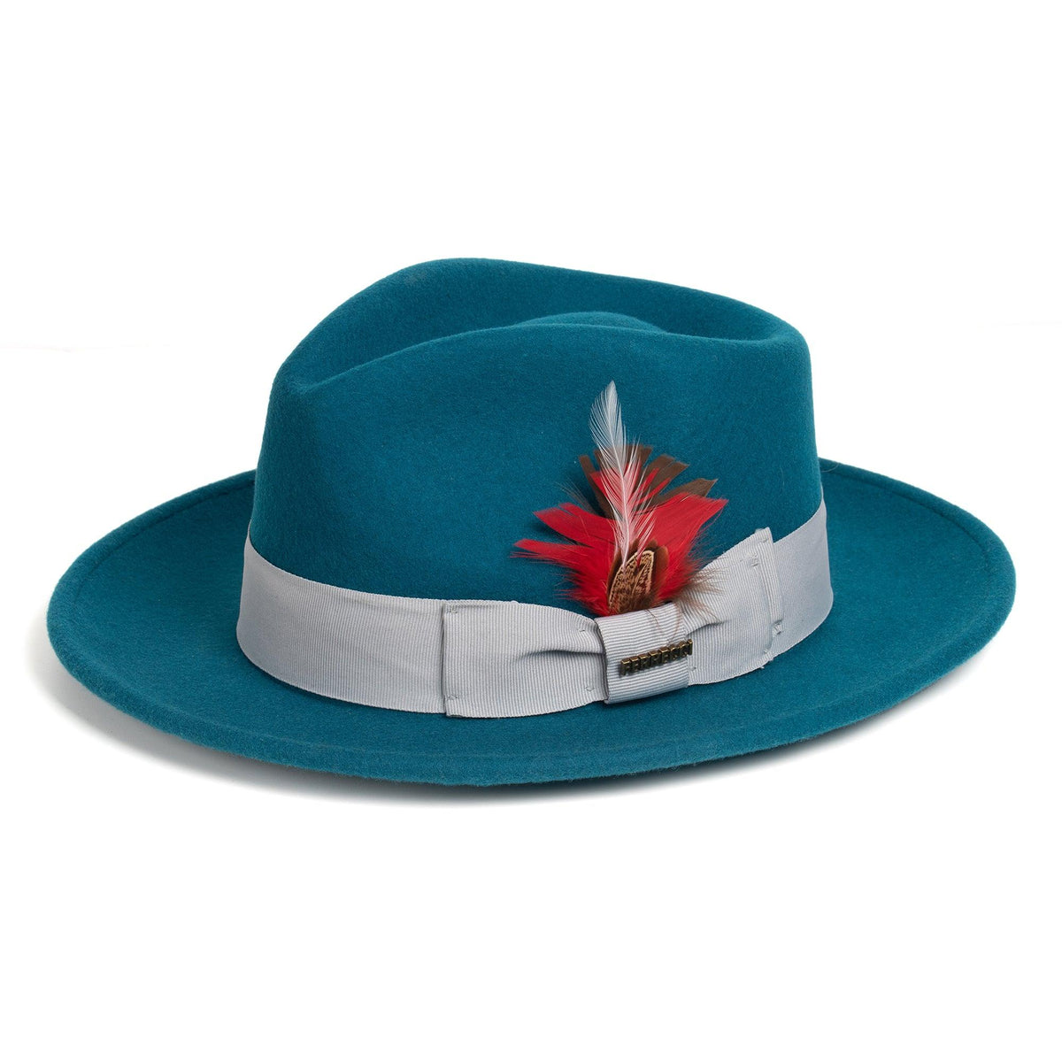 Men Church Fedora Hat- Acid Blue - Church Suits For Less