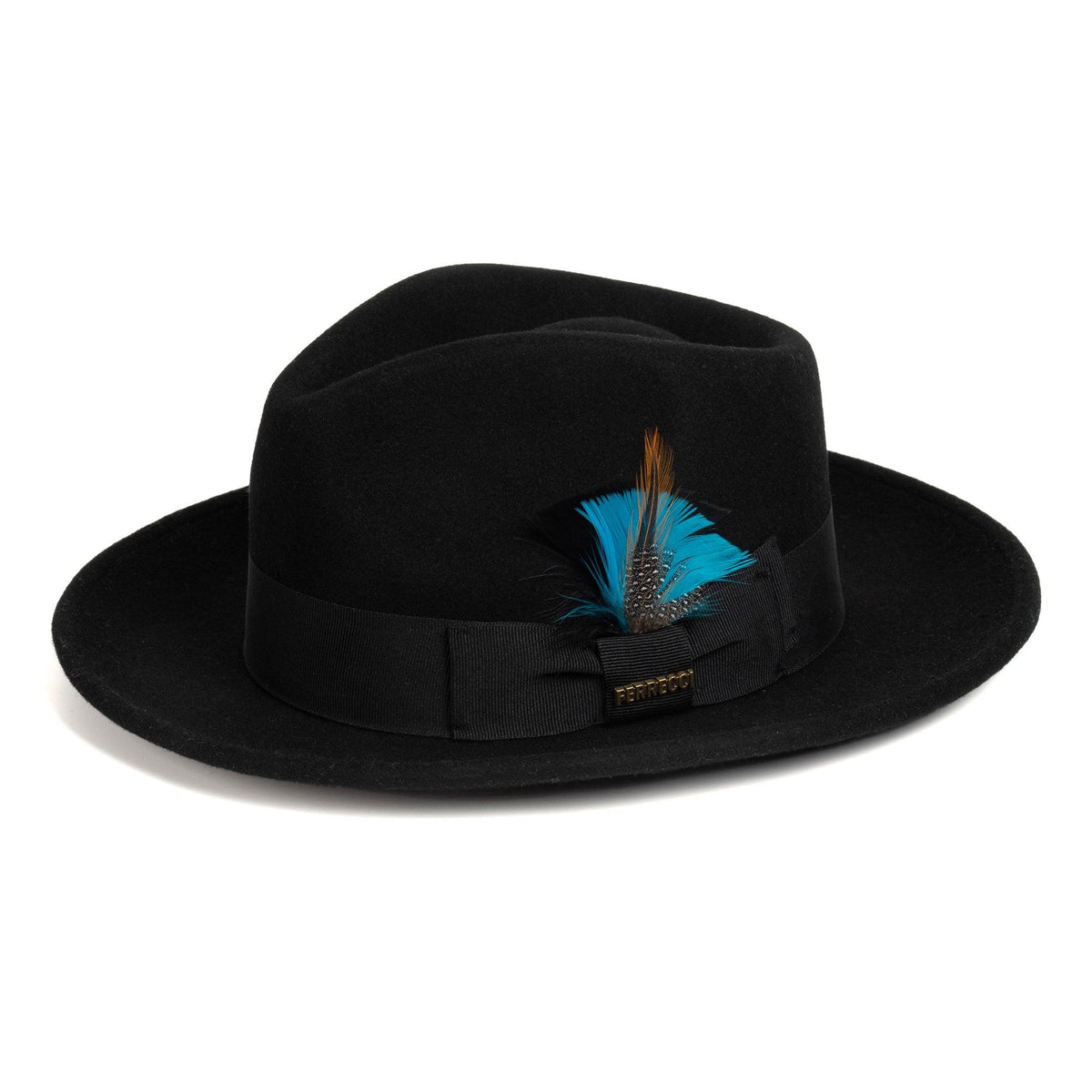 Men Crushable Black Fedora Hat - Church Suits For Less