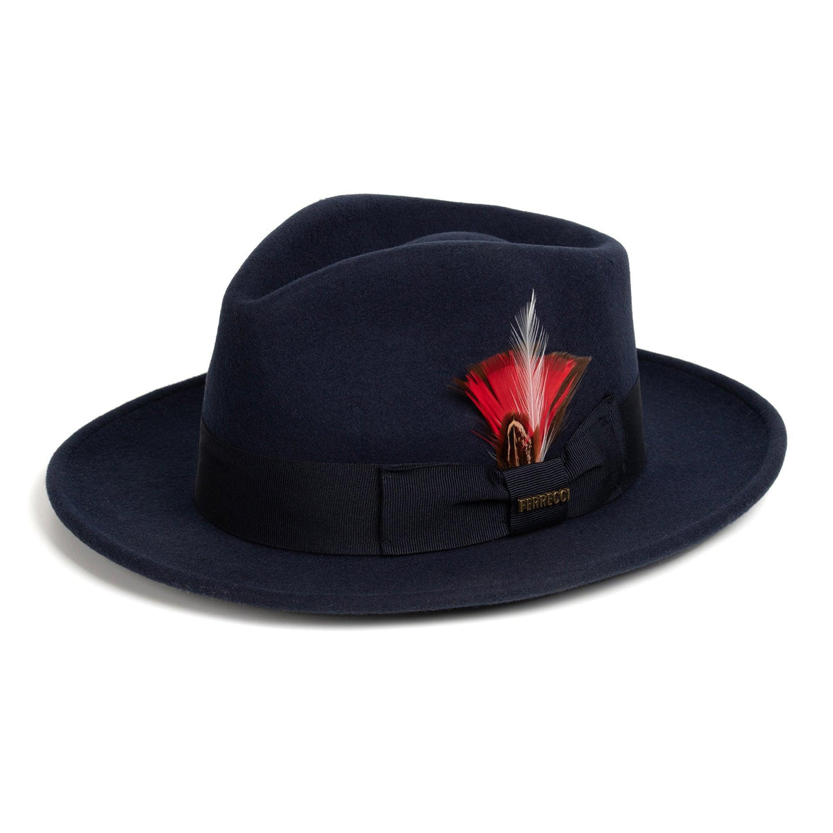 Men Church Fedora Hat-  Navy - Church Suits For Less