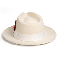 Men Church Fedora Hat -Off-White - Church Suits For Less