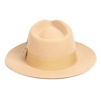 Men Crushable Tan Fedora Hat - Church Suits For Less