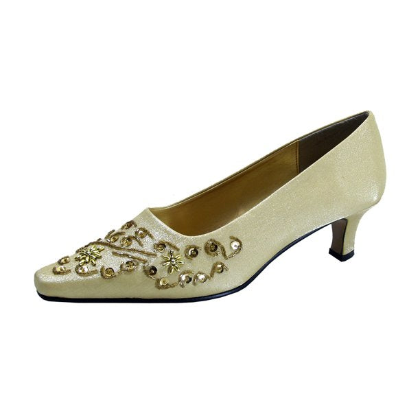 Women Church Fashion Shoes BDF-640C Gold - Church Suits For Less