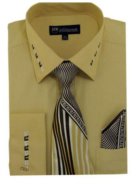 Men Dress Shirt SG-35-Tan - Church Suits For Less