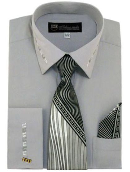 Men Dress Shirt SG-35-Grey - Church Suits For Less