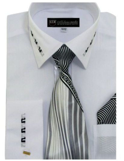 Men Dress Shirt SG-35-White - Church Suits For Less