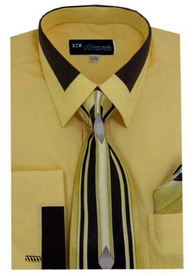 Men Dress Shirt SG-34-Gold - Church Suits For Less