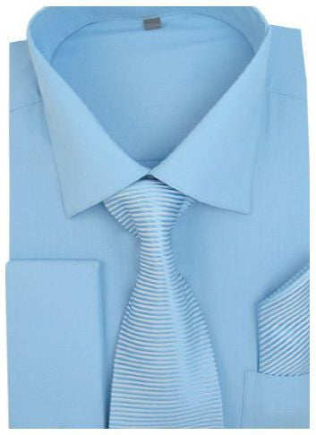 Men Dress Shirt SG-27-Sky Blue - Church Suits For Less