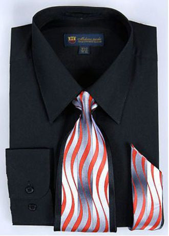 Men Dress Shirt SG-21-Black - Church Suits For Less