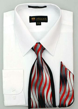 Men Dress Shirt SG-21-White - Church Suits For Less