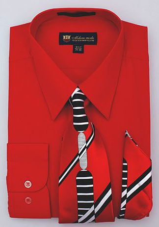 Men Dress Shirt SG-21-Red - Church Suits For Less