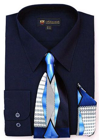 Men Dress Shirt SG-21-Navy - Church Suits For Less