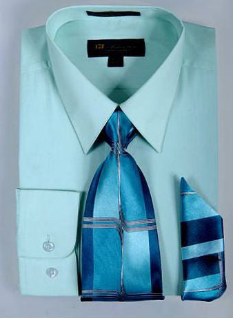 Men Dress Shirt SG-21-Mint - Church Suits For Less