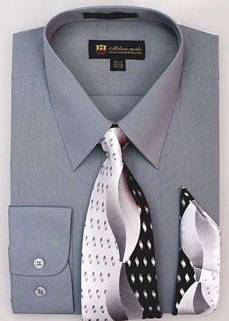 Men Dress Shirt SG-21-Charcoal - Church Suits For Less