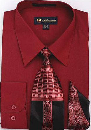 Men Dress Shirt SG-21-Burgundy - Church Suits For Less