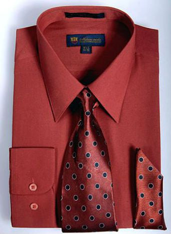 Men Dress Shirt SG-21-Brick - Church Suits For Less