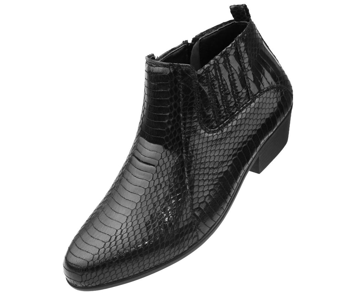 Men Dress Boot MSD Snake-Black - Church Suits For Less